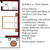 Athena Double or Twin Room Plan